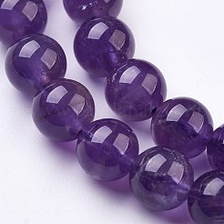 Natürlichen Amethyst Perlenstränge&nbsp;G-J376-20-8mm