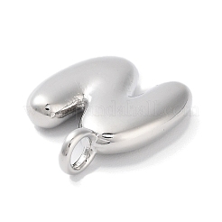 Pendenti con lettere a palloncino in ottone placcato a cremagliera&nbsp;KK-C050-01P-N