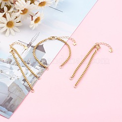 Set di bracciali a catena scatolata in acciaio inossidabile 304 con placcatura sotto vuoto in PVD&nbsp;AJEW-JB00941