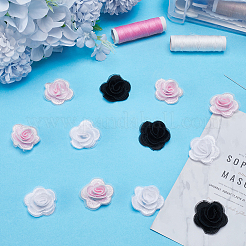 30 stücke 3 arten 3d rose blume polyester computerized bestickt ornament zubehör&nbsp;FIND-GF0006-03B