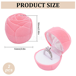 Schmuckschatullen aus rosa Samt&nbsp;CON-WH0092-63A