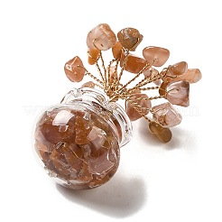 Adornos naturales para árboles con chips de cornalina&nbsp;DJEW-Z007-02C