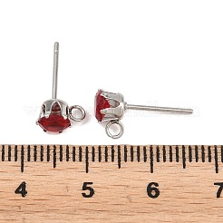 Ohrstecker-Verschluss aus mikropavégefassten Zirkonia aus Edelstahl 304&nbsp;STAS-H240-56P-03