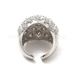 Anello a polsino aperto con cupola rotonda in zirconia cubica trasparente&nbsp;RJEW-C055-04P