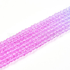Brins de perles de verre de couleur dégradé transparent&nbsp;GLAA-H021-01A-21