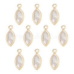 10 ciondolo in ottone con micro pavé di zirconi cubici e occhio di cavallo&nbsp;KK-TADJ0001-26