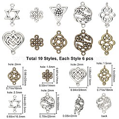 Connettori in lega di stile tibetano&nbsp;TIBEP-SC0001-60