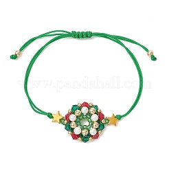 Pulseras de cuentas trenzadas con cuentas de vidrio&nbsp;BJEW-MZ00196
