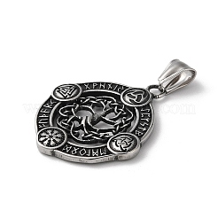 Colgantes de acero inoxidable 304 con runas vikingas&nbsp;STAS-D014-17AS
