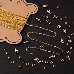 Kits de fabrication de colliers de chaînes de câbles en laiton ovales de 3 m de bricolage&nbsp;DIY-FS0001-21G