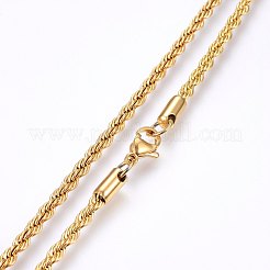 Collane con catena in corda di acciaio inossidabile 304&nbsp;X-NJEW-F226-03G-01