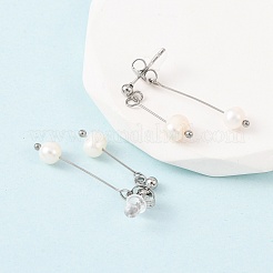 Pendientes de borla redonda de acero inoxidable 304&nbsp;EJEW-K268-89P