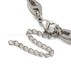 Anlaufgeschützte Gliederkettenarmbänder aus 304er Edelstahl mit Blattmotiv für Männer und Frauen&nbsp;BJEW-D042-15P
