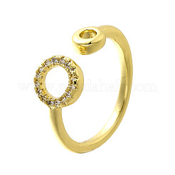 2 Stück 2 Stile Messing Micro Pave klare Zirkonia Manschettenringe für Frauen&nbsp;RJEW-S399-02G