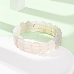 Braccialetti elastici unisex con perline di agata grigia naturale&nbsp;G-K303-01J