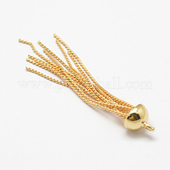 Pendentifs pompon chaîne serpentine en laiton&nbsp;X-KK-F718-09G