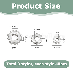 120pcs 3 Arten Messingperlen&nbsp;KK-HS0015-40