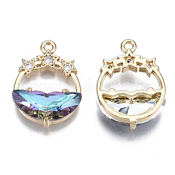 Facettierte transparente Glasanhänger&nbsp;GLAA-T020-18B
