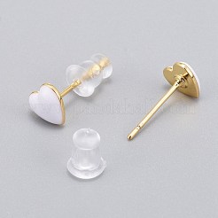 Boucles d'oreille en laiton émaillé&nbsp;EJEW-L231-65D