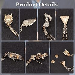 4 broche de pull suspendue à chaîne de sécurité de 4 styles&nbsp;JEWB-FG0001-03