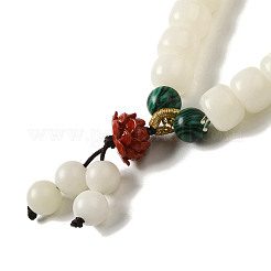 Runde natürliche weiße Jade Stretch-Armbänder&nbsp;BJEW-B080-34A