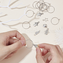 Kit fai da te per realizzare 30 paio di orecchini a cerchio in acciaio chirurgico inossidabile 316&nbsp;DIY-CA0002-64