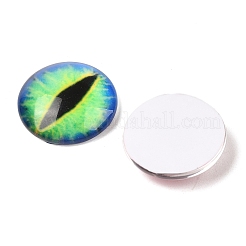 Cabochons de verre demi-rond / dôme en verre imprimé œil de dragon&nbsp;GGLA-A002-20mm-AB