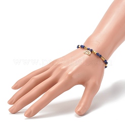 Bracelets de charme extensible lotus en laiton&nbsp;BJEW-JB06256