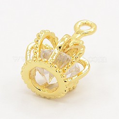 Pendentifs avec zircon cubiques à micro-pavés en laiton&nbsp;ZIRC-L008-40A