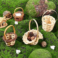 8 Stück Mini-Rattan-Bambuskörbe in 4 Stilen&nbsp;DJEW-FG0001-18