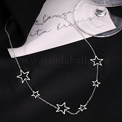 Collares de cadena de eslabones de estrella de acero inoxidable 304 para mujer&nbsp;FS-WGF136C-02