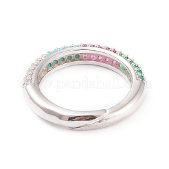 Verstellbare Messing-Micro pave Zirkonia Manschettenringe&nbsp;LS-RJEW-L098-007F-P