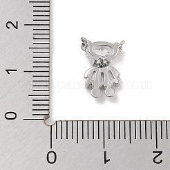 Ciondoli in ottone con pavé di zirconi chiari&nbsp;KK-Z061-18P-02