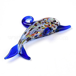 Handmade lamina d'argento lampwork grandi ciondoli&nbsp;LAMP-T023-13B
