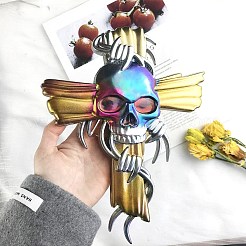 DIY Kreuz & Totenkopf Wanddekoration Silikon Statue Formen&nbsp;LS-SIMO-H010-13