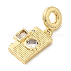 Europäische Anhänger mit klarem Zirkonia in Pavé-Fassung aus Messing&nbsp;KK-C137-15G