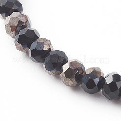 Bracelets de perles de verre rondes à facettes électrolytiques&nbsp;BJEW-JB06125