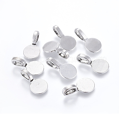Pendente bail piatto in lega stile tibetano &nbsp;TIBEP-1124-AS-LF