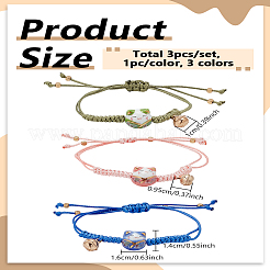 3 bracelet à breloques cloche 3 couleurs&nbsp;BJEW-LP0004-51
