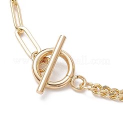 Braccialetti con maglie in quarzo naturale con prisma esagonale elettrolitico&nbsp;BJEW-JB10753-04
