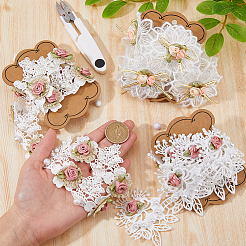 3 yard 3 styles de rubans de dentelle à fleurs en polyester faits à la main&nbsp;OCOR-DC0001-01