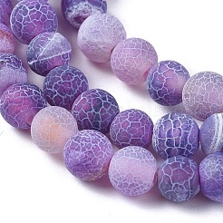 Chapelets de perle en agate naturelle patinée&nbsp;G-L534-01-6mm