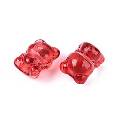 Perles de verre transparentes de peinture de cuisson&nbsp;DGLA-N018-02F