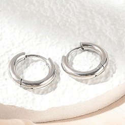 Pendientes de aro de acero inoxidable 201 resistentes al deslustre&nbsp;X-MAK-R021-15mm