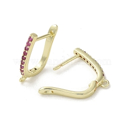 Messing micro pave zirkonia hoop ohrring Zubehör&nbsp;KK-C048-11G