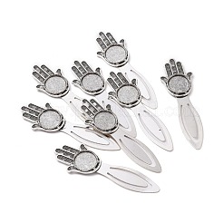 Mano in stile hamsa tibetano / mano di fatima / mano di impostazioni di cabochon bookmark miriam&nbsp;TIBE-S155-AS-NR