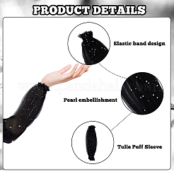 1 paio di maniche lunghe in pizzo di poliestere da donna&nbsp;AJEW-HS0001-20