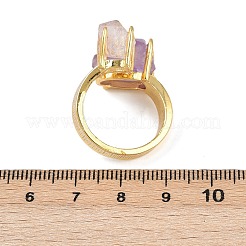 Nuggets natürliche Amethyst offene Manschettenringe&nbsp;RJEW-K286-12G-04