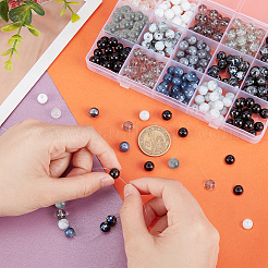300 pièce de perles de verre transparentes à peindre/à peindre au pistolet&nbsp;DIY-HY0001-33