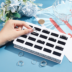 Espositori per organizer per anelli in acrilico con decorazioni in pizzo a 20 fessura&nbsp;EDIS-WH0022-13B